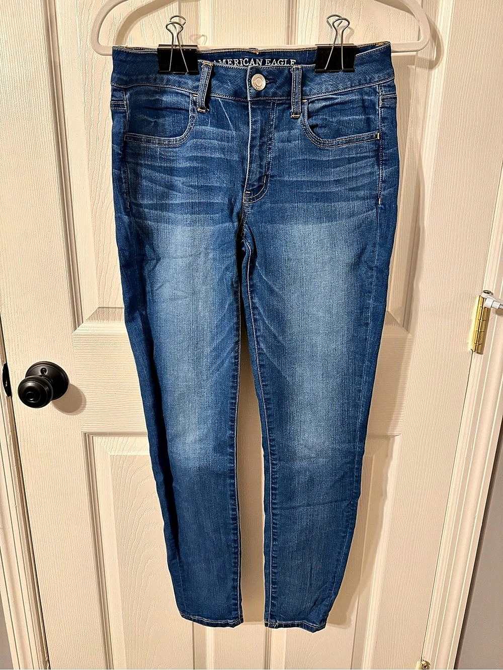 American Eagle Outfitters Super Stretch Jegging Blue Size 8 short